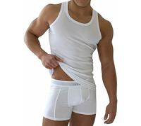 COSHAL® 1 Men's Cotton Vests Tank Tops Sleeveless Plain Breathable Slim Fit Summer Top Vest Everyday Athletic wear, Easy Fit Men Workout Shirts Size 3XL, White