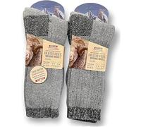 COSHAL® 2 Mens Wool Socks Australian Lamb Wool Blend Socks Mens Warm Thermal Outdoor Socks, soft warm comfortable mens socks Size 6-11 Grey