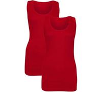 COSHAL® 2 Womens Vest Plain Women Summer Ribbed Vest's Stretchy Top Ladies Casual Sleeveless Cotton Shirt Camisole T-Shirt Style Vest' Muscle Gym Sports Rib Cami Long Vests Tank Top 18 Red