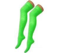COSHAL® 3 Girls Over The Knee Socks Womens thigh high socks, Fancy Dress Halloween Party socks Fluorescent Neon Colours Socks Over the Knee Socks (UK, Alpha, One Size, Regular, Regular, 3, Neon Green)