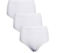 COSHAL® 3 Mama Womens Brief Cotton Rich Briefs Knickers Ladies Maxi Brief, Women Maxi Briefs Full Mama Panties Underwear Knickers Full Panties Hip Size 44-46" XOS White