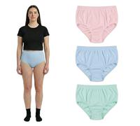 COSHAL® 3 Mama Womens Brief Cotton Rich Briefs Knickers Ladies Maxi Brief, Women Maxi Briefs Full Mama Panties Underwear Knickers Full Panties XOS Pastel