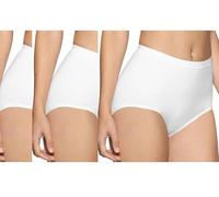 COSHAL® 3 Plain Brief Womens Full Combed Cotton Briefs Knickers Ladies Full Maxi Soft Stretchy Brief Women Cotton Pants Underwear Girls Knickers for daily wear (Waist 30") Size 12 White