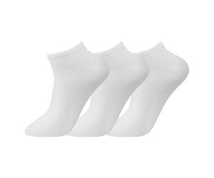 COSHAL® 3 Trainer Socks - Low Cut Sports & School Socks for Boys & Girls, Size 4-6, White