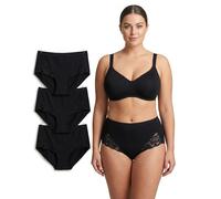 COSHAL® 3 Women Maxi Briefs with Lace High Waist Cotton Breathable Romance Knickers Underwear Comfort Ladies Multipack Lingerie Panties Multipack Womens Bikini Brief