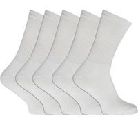 COSHAL® 5 Sport Socks Men’s Cotton Rich Plain Sports Socks Breathable Comfortable Crew Men Sportswear sock men walking sports socks Mens Athletic training sock UK 6-11 White