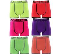 COSHAL® 6 Awesome Men's Neon Boxer Shorts, Multicoloured Seamless Fit Boxer Shorts Stretchy Soft Waistband Men Everyday Wear Sports underwear Briefs (ROP+YPG) L