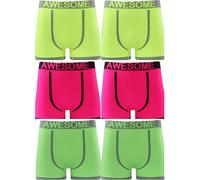COSHAL® 6 Awesome Men's Neon Boxer Shorts, Multicoloured Seamless Fit Boxer Shorts Stretchy Soft Waistband Men Everyday Wear Sports underwear Briefs (YPG) L