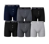COSHAL® 6 Classic Boxer Shorts for Mens MultiPack Comfort Fit Trunks Mens Brief with Elastic Waistband Button Fly Boxer Shorts Everyday underwear 2 Buttons fly, S