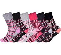 COSHAL® 6 Diabetic Socks for Womens Argyle design Women socks Swollen Feet Ladies Diabetic Pregnancy socks Size (4-7) Line Stripe