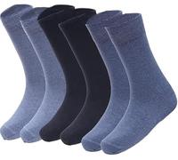COSHAL® 6 Diabetic Socks for Womens wide Honey Comb top soft cuff Non-Elastic Soft Toe cosy Woman Socks Multipack Non-Binding Circulatory Sock SIZE (4-7) Blues