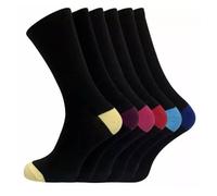 COSHAL® 6 Diabetic Socks Mens Wide Elastic Cotton Socks Non-Binding Loose Top Mens Soft Grip Sock's diabetic Friendly Swollen Feet Men Sock Size UK 6-11 Black H/T