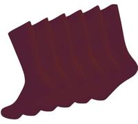 COSHAL® 6 Kids Children's School Socks Kids Boys Girls Back to School socks Cotton Rich Plain Ankle School Socks Pack of 6 Size 4-6 Maroon