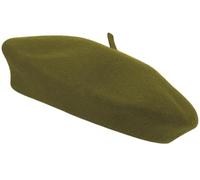 COSHAL® Adult Wool Beret Hat Men Women French Style Hat Plain Classic Color Beret's Hat's Unisex Soft Warm Outdoor Vintage Artist Beret Hats Women Accessories (Olive)