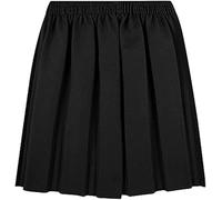 COSHAL® Girls Back to School Uniform Skirts - Kids Girls Summer Skirts Formal Dress Bottom Round Elasticated Waist Box Pleated Stretch Skirt 9-10 Yrs, Black