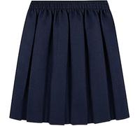 COSHAL® Girls Back to School Uniform Skirts - Kids Girls Summer Skirts Formal Dress Bottom Round Elasticated Waist Box Pleated Stretch Skirt 4-5 Yrs, Navy