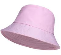 COSHAL® Kids Bucket Hat Reversible Unisex Hat Boys Girls Cotton Fishing Hats for Camping, Hiking, Traveling, Baseball Cap, Football Summer Beach Sun Hat Plain Colours Bucket Pink