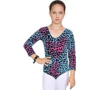 COSHAL® Leotard Girls Long Sleeve Kids Camouflage Print Bodysuit, Dance Stretch Microfiber Dance Gymnastic Leotard's Bodysuit Top Ballet Leotard Multi Leopards 9-10 Yrs
