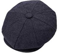 COSHAL® Mens Flat Caps UK 8 Panel Peaky Flat Baker Boy Hats Wool Cap Gatsby Tweed Wool Fabric Newsboy Style Women Baker 1920s Hat Flat Cap Men Plain Charcoal, L