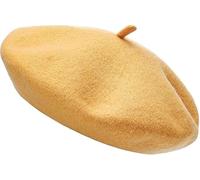 COSHAL® Womens Wool Beret Hat Girls French Style Beret Hats Plain Classic Color Beret's Hat Unisex Soft Warm Outdoor Vintage Artist Hats French Style Solid Colour Berets Mustard