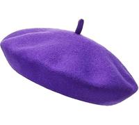 COSHAL® Womens Wool Beret Hat Girls French Style Beret Hats Plain Classic Color Beret's Hat Unisex Soft Warm Outdoor Vintage Artist Hats French Style Solid Colour Berets (UK, Alpha, One Size, Purple)
