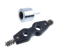 Coshar 1 Set Pipe Cleaning Set for Drill Black 1/2" and 3/4" Wire Brush Copper Pipe Brush for Plumbers and Industrial Purposes,Black 1/2" Metal Copper Pipe Cleaner