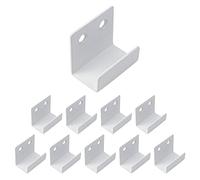 Coshar 10 Pcs Stainless Steel Hanger Bracket for Ceramic Tile Billboard Wall Tile Display, Heavy Duty Flat J Clamp Hook Hanger, Wall Mounted Clip Bracket Hook Fastener - White (Inner Length 21mm)