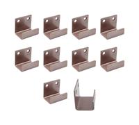 Coshar 10 Pcs Stainless Steel Hanger Bracket for Ceramic Tile Billboard Wall Tile Display, Heavy Duty Flat J Clamp Hook Hanger, Wall Mounted Clip Bracket Hook Fastener - Rose Gold (Inner Width 25mm)