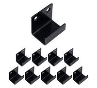 Coshar 10 Pcs Thicken Stainless Steel Tile Hanger Bracket Wall Tile Display Clip Clamp Holder Heavy Duty Flat J Hook Hanger Wall Mounted Billboard Hook Fastener - Black (Inner Width 25mm)