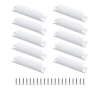 Coshar 10Pcs White 3-Inch Hole Center Window Sash Lift Handle Aluminum Alloy Push Pull Handle Hardware for Sliding Window Kitchen Closet -White 10 Pieces