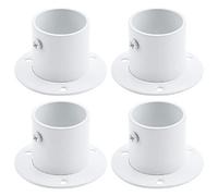 Coshar 4 PCS 1-1/4(32mm) Inch Stainless Steel Flange Rod End Holder Shower Closet Pole End Support Socket Bracket Support - White