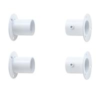 Coshar 4 PCS 1-Inch(25mm) Stainless Steel Flange Rod End Holder Shower Closet Pole End Support Socket Bracket Support - White