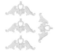 Coshar 4 Pcs Ceiling Molding Kit, French Style Decorative Panels with Floral Pattern, Wall Molding Kit for Cabinet Picture Frames Decor, Not Include Glue (6.5" Style A)