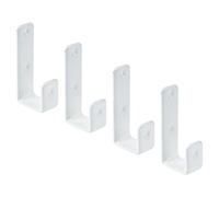 Coshar 4Pcs Heavy Duty Hook Bracket Coated Stainless Steel J Hooks 1-Inch Inner Bunk Bed Ladder Hook Hardware for Bed Decor, Garage Storage, Cable Tool Organization - White