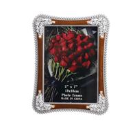 Coshar 5x7 Vintage Picture Frame, European Style Antique Photo Frames, Glass Front Photo Frame with Rhinestones for Wall Hanging and Tabletop Display - Brown