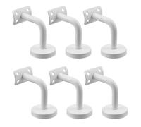 Coshar 6 Pcs Heavy Duty Stainless Steel Handrail Brackets Stair Railing Bracket Holders Wall Mount Staircase Supports Hand Rail Hardware for Home or Office Handrails Railing Stairways, White