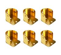 Coshar 6pcs Closet Rod Bracket Curtain Pole Sockets Flange Rod Holeder with Screws, Fit 1.0 Inch Diameter Pole, Samd Gold
