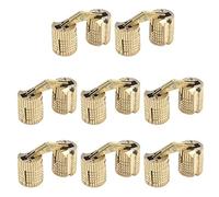 Coshar Brass Concealed Invisible Barrel Hinges Cylindrical Hidden Cabinet Furniture Hinges 180 Degree Opening Angle for DIY Jewelry Box Furniture Hand, 8MM, Pack of 8
