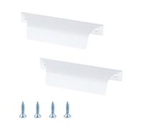 Coshar Drawer Push Handle Aluminum Alloy Window Pulls Sash Lifts Sliding Screen Door Handle for Sliding Window Kitchen Closet - 2Pcs White Height 1 Inch (3-Inch Hole Center)