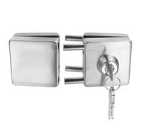 Coshar Glass Door Locks Stainless Steel Double-Sided Glass Door Lock Sliding Doors Lock with Key for 3/8"-1/2" (10mm-12mm) Push Pull Sliding Glasses Doors