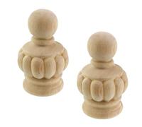 Coshar Wood Finials Decorative, Bed Post Finials Round Curtain Rod End Caps 5 Inch Wood Finials for Curtain Rods Wooden Finials for Indoor Home DIY Crafts (Style B, 5")