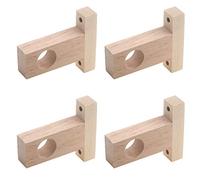Coshar Wood Rod Holder, Ceiling Mount Closet Pole Socket Pipe Bracket Holder with Screws, 4 Pack, Fit 1.2inch/30mm Diameter Pole