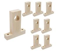 Coshar Wood Rod Holder Sockets Flange Rod Brackets Ceiling Mount Closet Pole Curtain Rod Supports with Screws, Fit 1inch/25mm Diameter Pole, 8 Packs