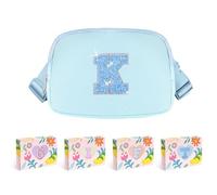 COSHAYSOO Initial Letter Belt Bag Crossbody Waist Fanny Pack Trendy Chest Purse Travel Essentials Birthday Christmas Gifts for Women Teen Girls, Blue, S, K
