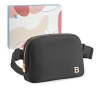 COSHAYSOO Initial Letter Fanny Pack for Teen Girls College Women, Black, One Size, B