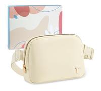 COSHAYSOO Initial Letter Fanny Pack for Teen Girls College Women, Cream, One Size, T