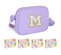 COSHAYSOO Small Waist Fanny Pack Belt Bag with Initial Letter Patch Adjustable Strap for Women Teen Girl Running Traveling Gym Hiking, Mini Crossbody Travel Purse Cross Body Trendy Preppy Pouch,