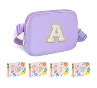 COSHAYSOO Small Waist Fanny Pack Belt Bag with Initial Letter Patch Adjustable Strap for Women Teen Girl Running Traveling Gym Hiking, Mini Crossbody Travel Purse Cross Body Trendy Preppy Pouch,