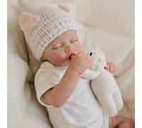 cosheng -19INCH Lifelike Sleeping Reborn Soft Vinyl Baby Cloth Body Dolls Hand Rooted Hair That Look Real Newborn Baby Doll Real Life Reborn Doll