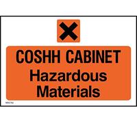 COSHH Cabinet Hazardous Materials Sign - 200mm x 150mm - Self Adhesive Sticker (MISC152)